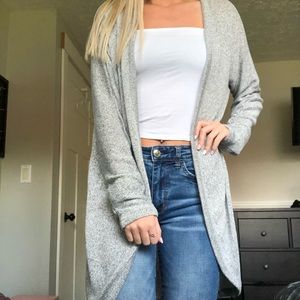 Long gray cardigan